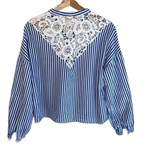 Zara Trafaluc Collection Stripes and Lace 100% Cotton - Picture 6 of 8